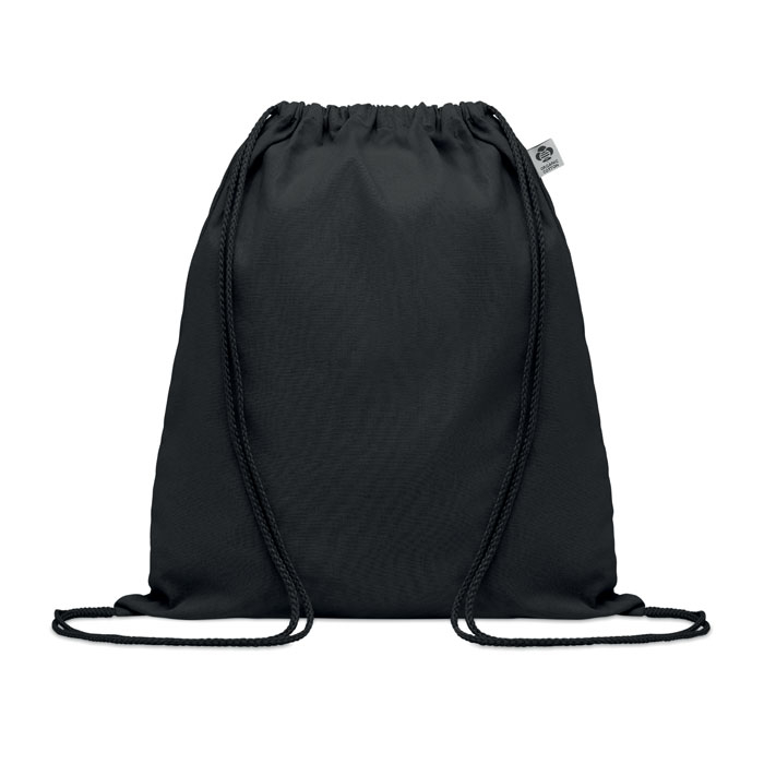 Gym bag coton bio publicitaire 140 gr YUKI COLOUR Noir