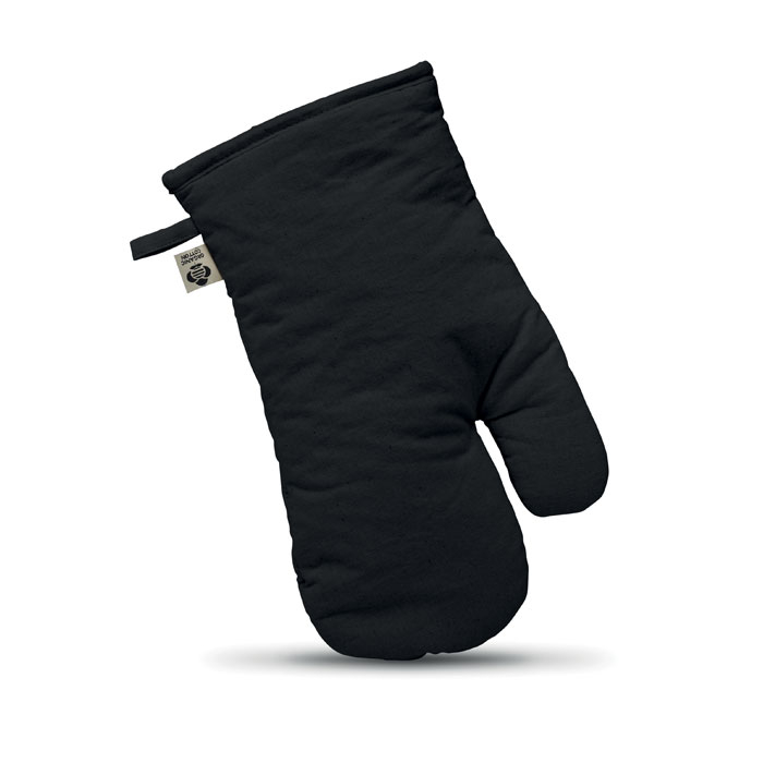 Gant de cuisine publicitaire en coton bio NEVON Noir