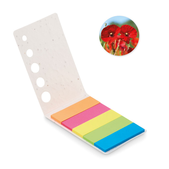 Notes adhésives papier ensemencé publicitaire MEMO SEED Blanc