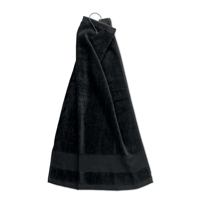 Serviette de golf en coton publicitaire HITOWGO Noir