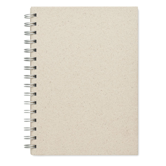 Carnet à spirales A5 personnalisé en papier d'herbe GRASS Beige