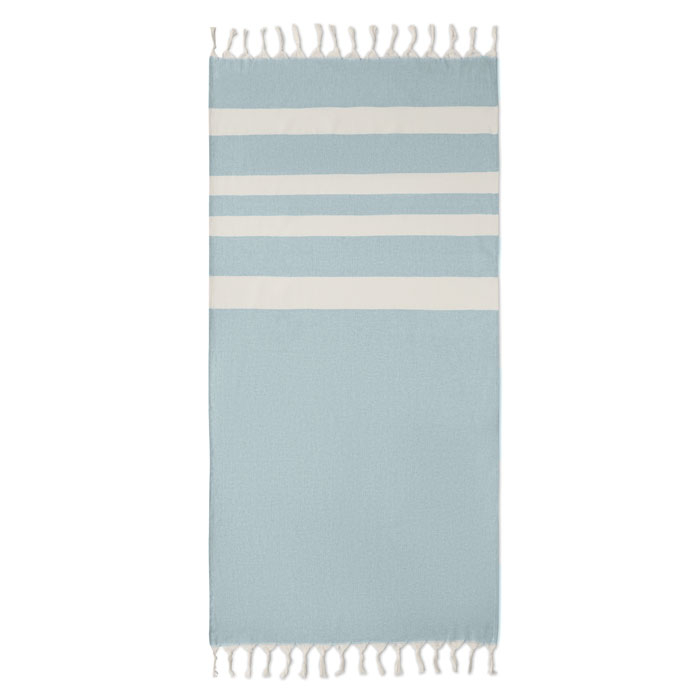 Fouta publicitaire en coton recyclé 140g AGOURA Bleu