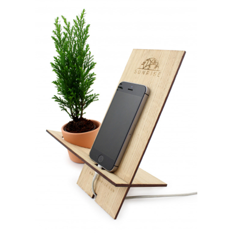 Support téléphone personnalisable avec plante