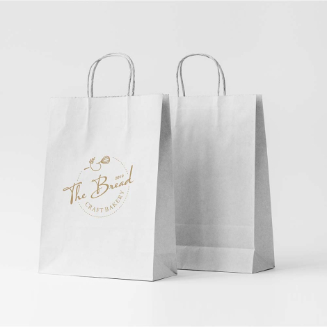 Sac en papier personnalisable 18x24x8 cm GALI WHITE