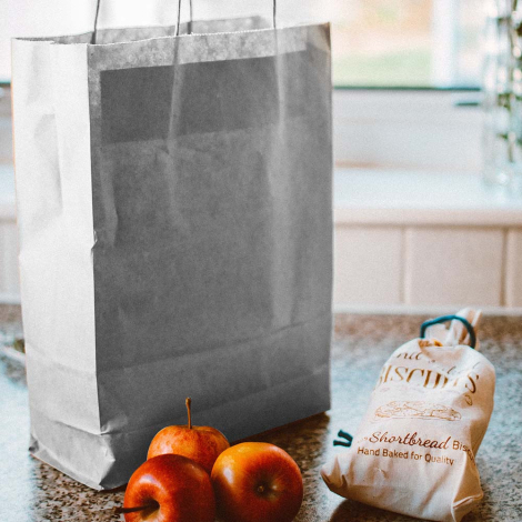 Sac personnalisable en papier 32x40x12 cm BIG KALI WHITE