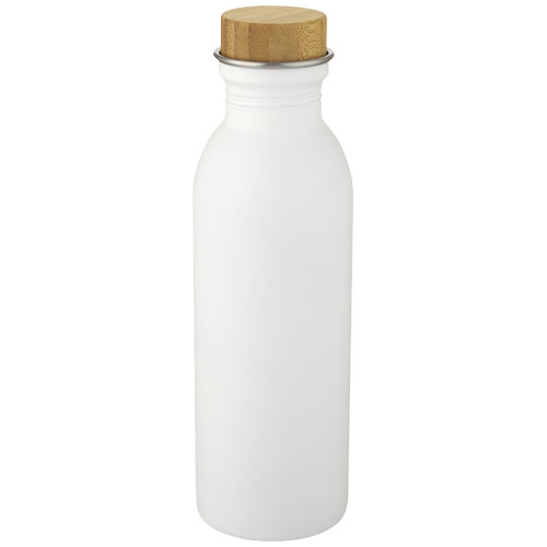 Bouteille de sport personnalisée acier inoxydable 650 ml Kalix Blanc