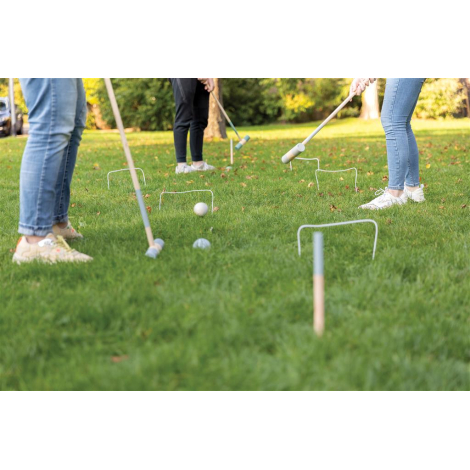 Jeu de croquets publicitaire en bois