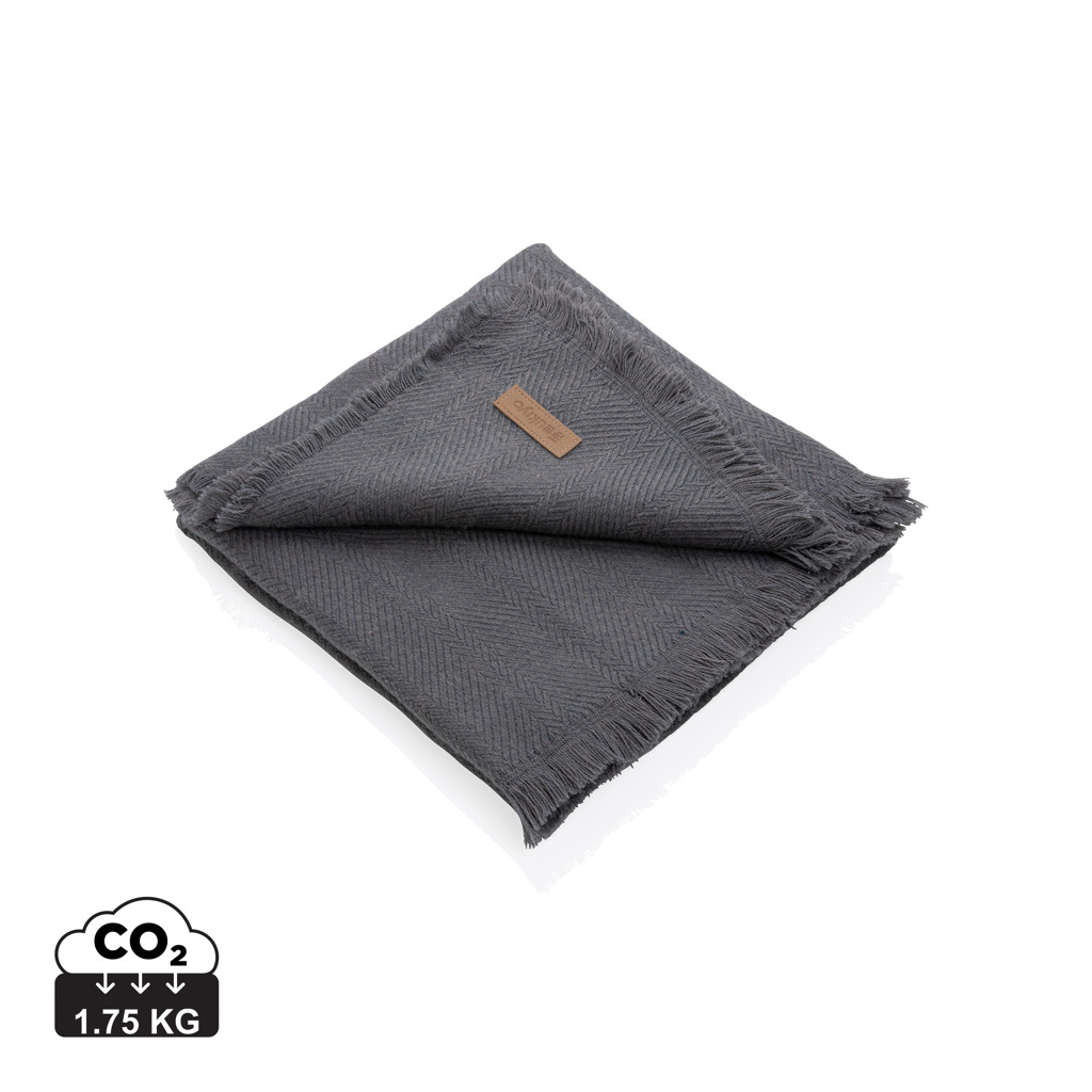 Couverture frangés publicitaire 130x150cm Ukiyo Polylana® Gris