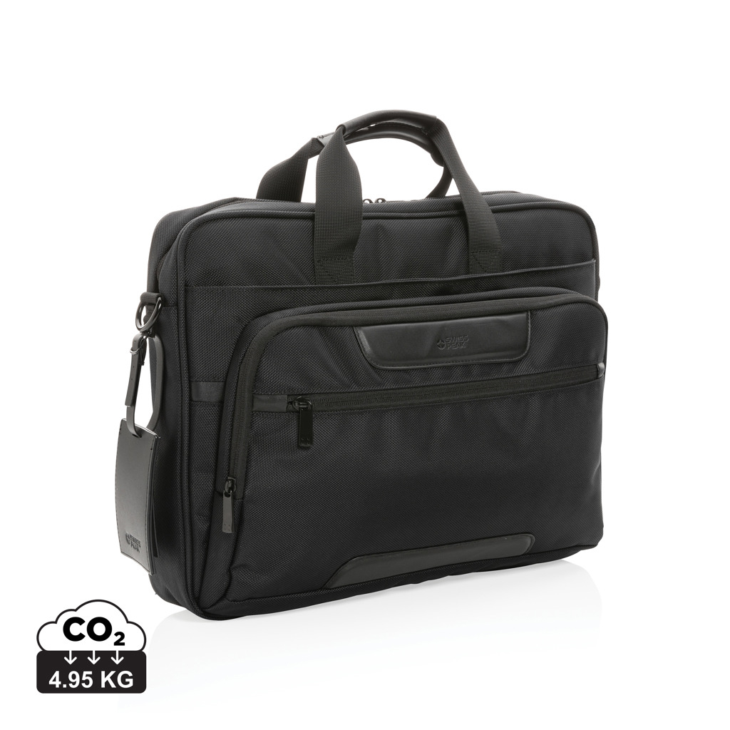 Sacoche ordinateur 15.6 publicitaire Swiss Peak Noir