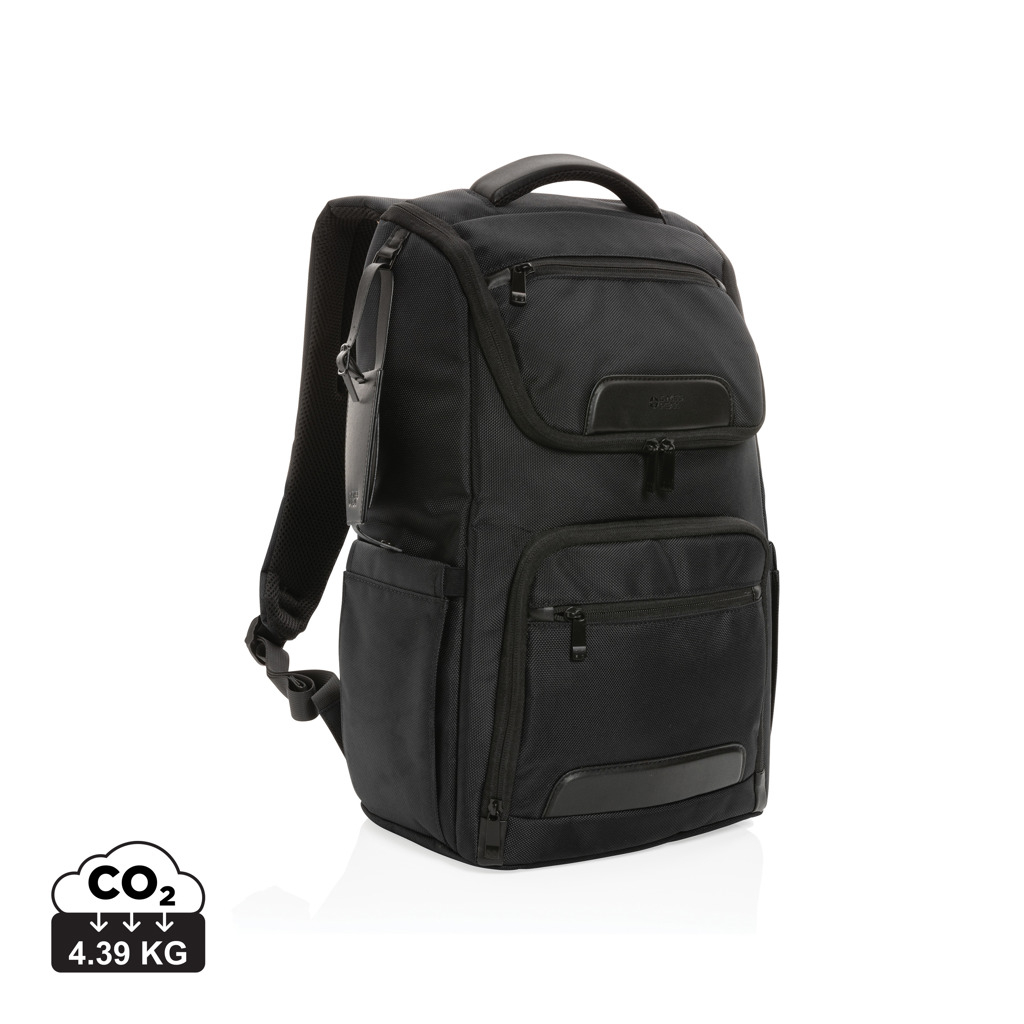 Sac à dos ordinateur 15.6" en rPET personnalisable Swiss Peak Noir