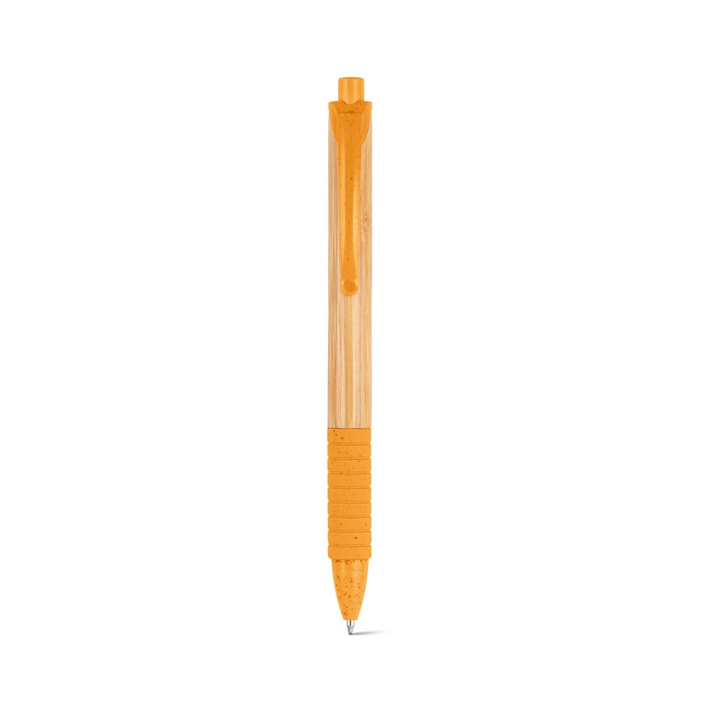 Stylo à bille personnalisable en bambou KUMA Orange