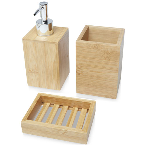 Ensemble 3 pièces personnalisés salle de bains en bambou Hedon Naturel