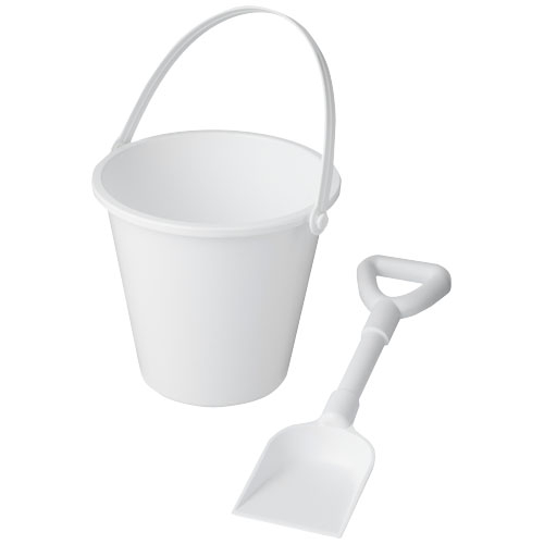Seau et pelle de plage personnalisable plastique recyclé Tides Blanc