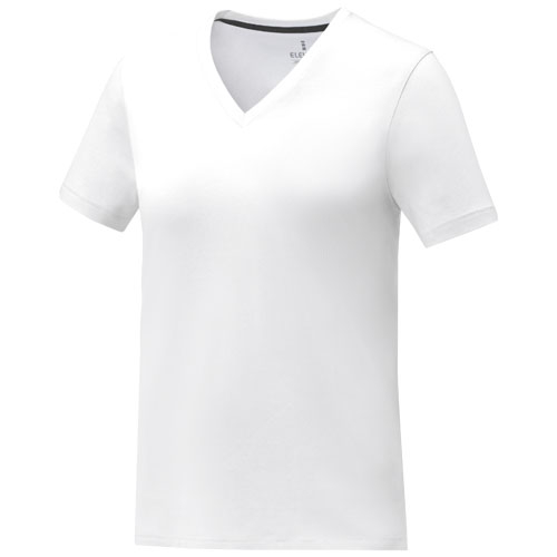 T-shirt personnalisé col V femme 160g - Somoto Blanc