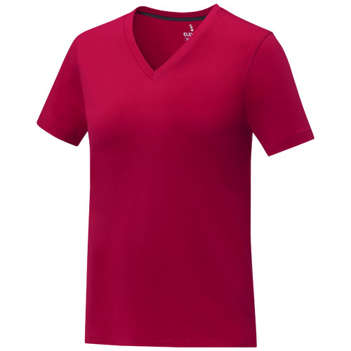 T-shirt personnalisé col V femme 160g - Somoto Rouge