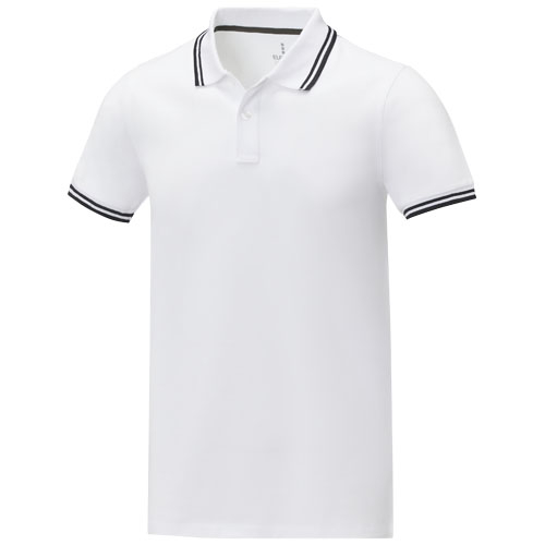 Polo tipping personnalisable homme 200g - Amarago Blanc