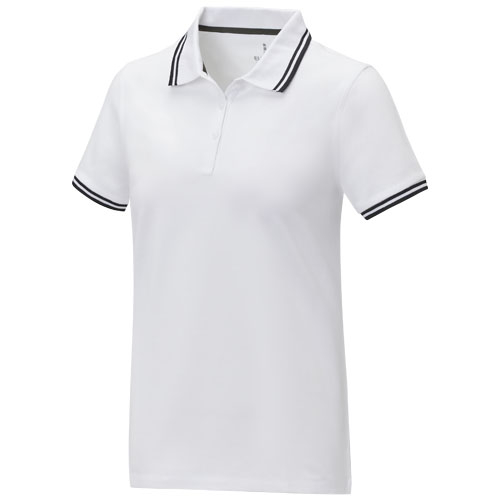Polo tipping promotionnel femme 200g - Amarago Blanc