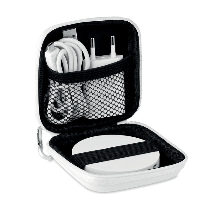 Set chargeur sans fil publicitaire PLATO Blanc