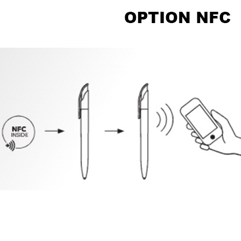 Stylo à bille promotionnel option NFC - Challenger Clear