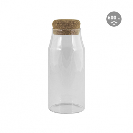 Bouteille personnalisée borosilicate et liège 600 ml LUCENT