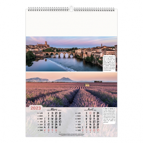 Calendrier illustré publicitaire - Paysages de France