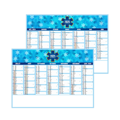 Calendrier de Banque Bleu 43x33.5cm carton rigide