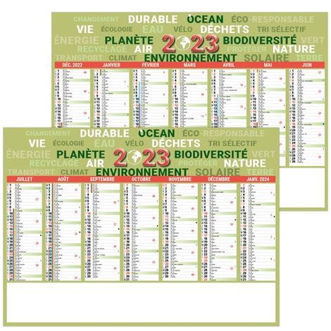 Calendrier bancaire publicitaire - AGRODURABLE Calendrier bancaire publicitaire - AGRODURABLE