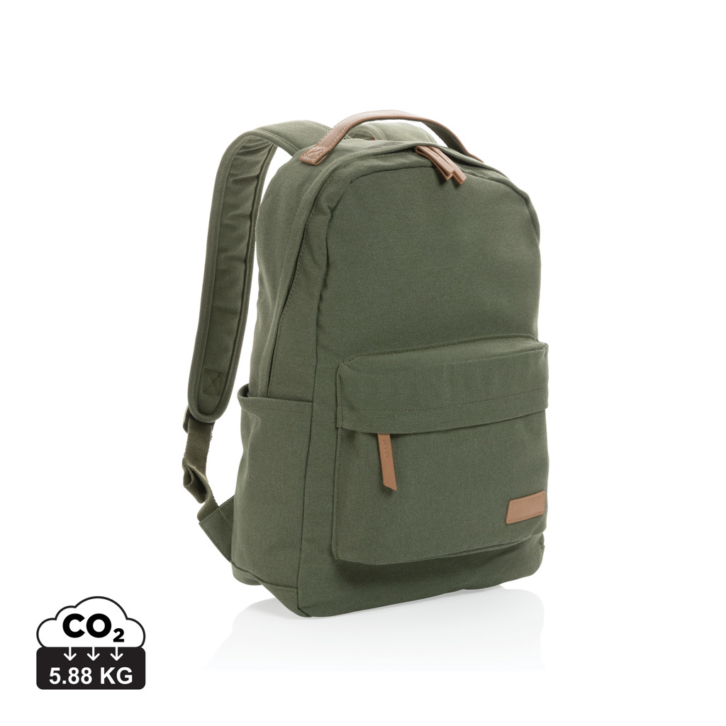 Sac ordinateur 15.6" publicitaire en toile recyclée Impact Vert