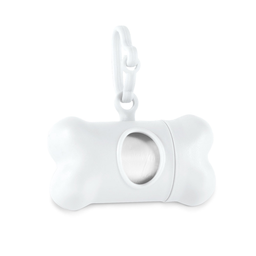 Distributeur de sac pour chien publicitaire Blanc