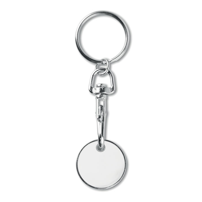 Porte-clés avec jeton chariot personnalisable TOKENRING Blanc