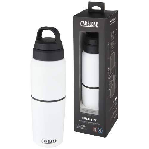 Bouteille avec gobelet publicitaire 500 ml MultiBev CamelBak® Blanc