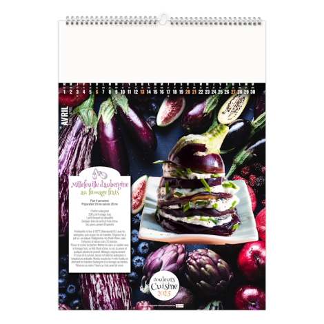 Calendrier illustré publicitaire - couleurs cuisine