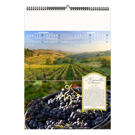 Calendrier illustré publicitaire - De vignobles en châteaux