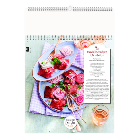 Calendrier illustré publicitaire - recettes gourmandes