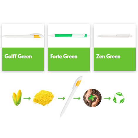 Stylo publicitaire bioplastique biodégradable - GREEN LINE
