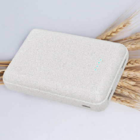 Powerbank personnalisé paille de blé 10 000 mAh KOMUGI