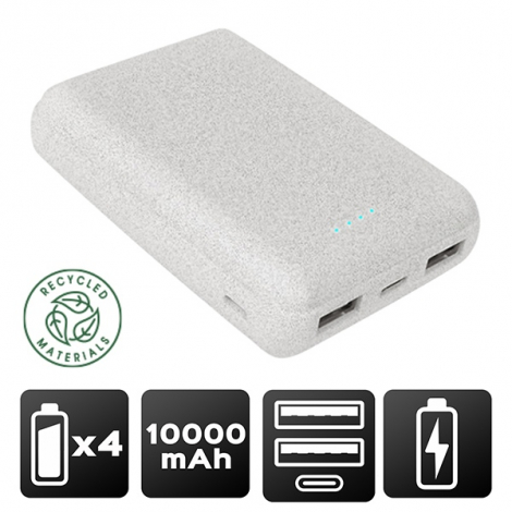 Powerbank personnalisé paille de blé 10 000 mAh KOMUGI