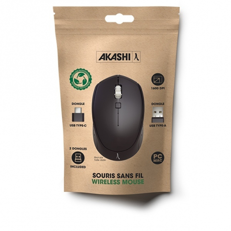 Souris sans fil publicitaire en plastique recyclé CHUZUMO