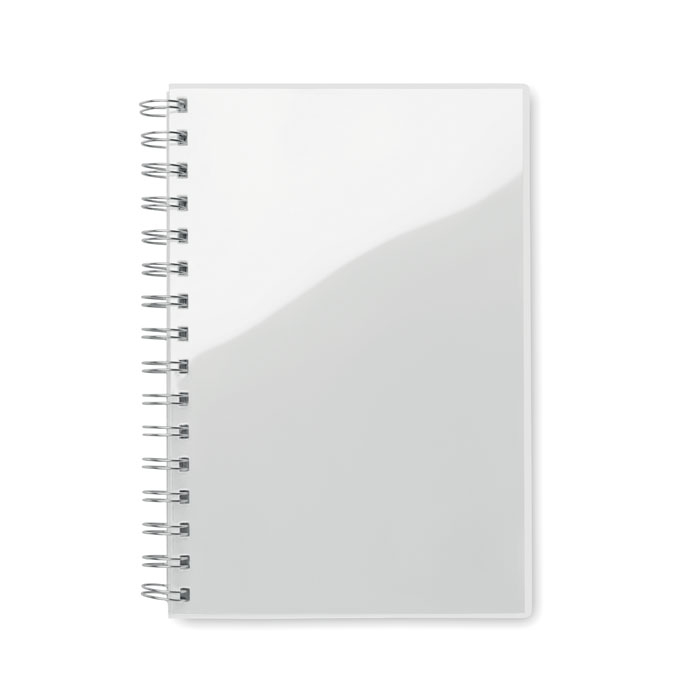 Carnet promotionnel A5 à spirales en RPET - ANOTATE Blanc