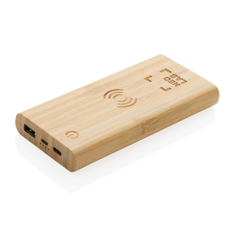 Powerbank personnalisé 8000 mAh induction 5W bambou