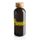 Bouteille 600ml personnalisée rPET couvercle bambou 