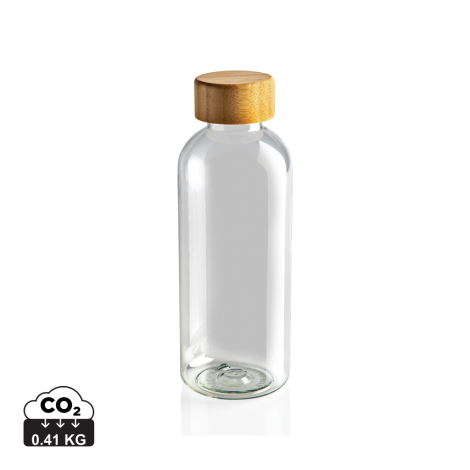 Bouteille 600ml personnalisée rPET couvercle bambou 