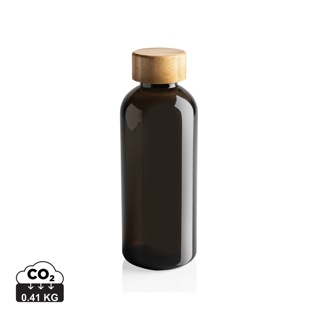 Bouteille 600ml personnalisée rPET couvercle bambou Noir