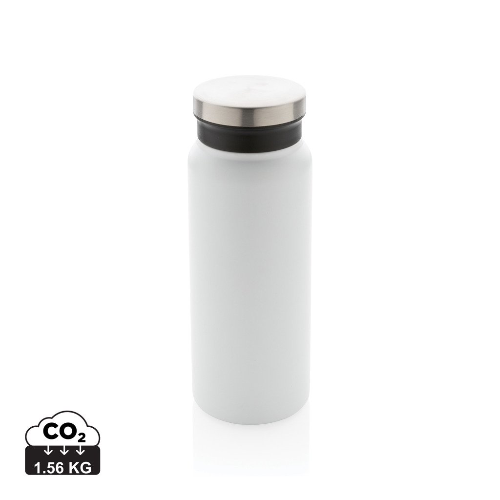 Bouteille isotherme personnalisée 600ml acier inox recyclé Blanc
