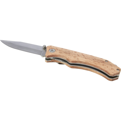 Couteau de poche personnalisé en bois avec clip de ceinture Dave