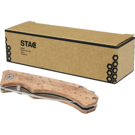 Couteau de poche personnalisé en bois avec clip de ceinture Dave