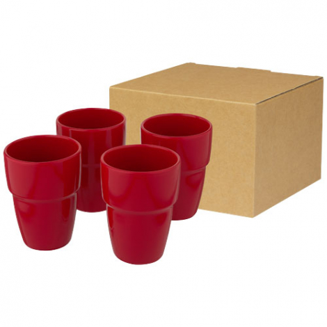 Coffret cadeau personnalisé de 4 mugs empilables 280 ml Staki
