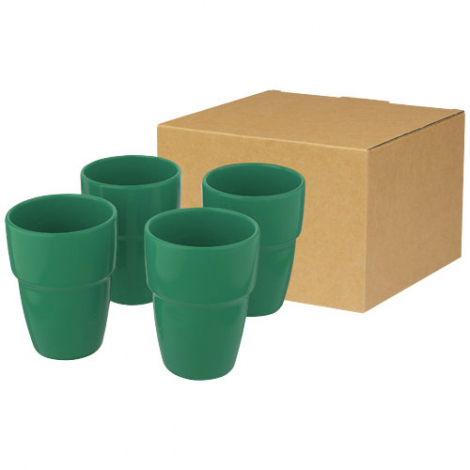 Coffret cadeau personnalisé de 4 mugs empilables 280 ml Staki