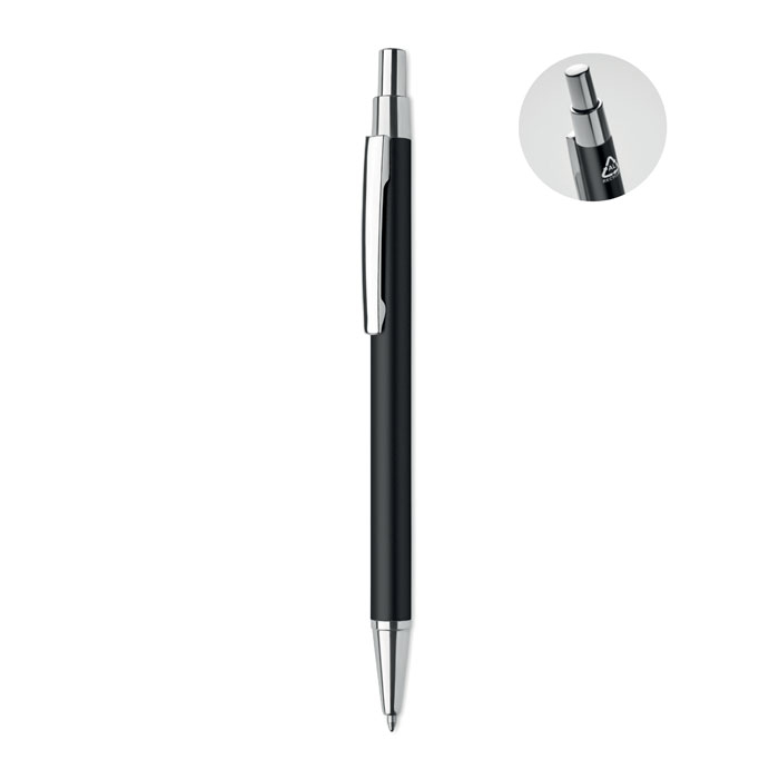 Stylo bille personnalisable aluminium recyclé Noir