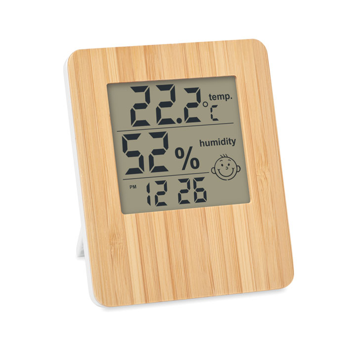 Station météo personnalisable en bambou Bois